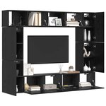 vidaXL Ensemble meuble TV 8 Pièces Chêne noir Bois d'ingénierie