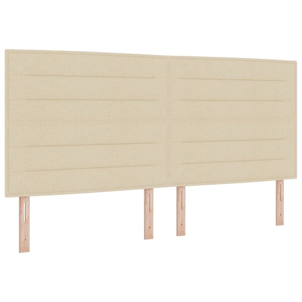 vidaXL Tête de lit LED avec bandes LED Crème 200 cm tissu