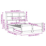 vidaXL Lit bibliothèque sans matelas blanc 120x190 cm bois pin massif