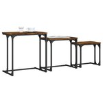 vidaXL Tables basses gigognes 3 Pièces chêne fumé bois d'ingénierie