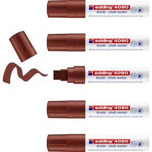 Marqueur craie liquide 4090 marron 4-15 mm x 5 EDDING