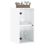 vidaXL Armoire murale avec portes en verre blanc 35x37x68 5 cm