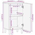 vidaXL Armoire latérale 40x33x75 cm bois massif de manguier