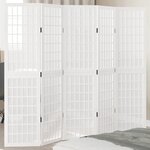 vidaXL Cloison de séparation 5 panneaux blanc bois de paulownia massif