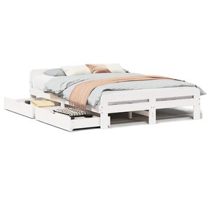 vidaXL Cadre de lit sans matelas blanc 160x200 cm bois de pin massif