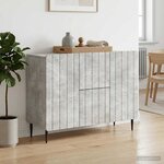 vidaXL Buffet Gris béton 89 x 34 5 x 62 cm Bois d'ingénierie