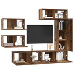 vidaXL Ensemble meuble TV 6 Pièces Bois Ancien Bois d'ingénierie