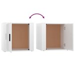 vidaXL Table de chevet Blanc brillant 50x39x47 cm