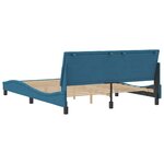 vidaXL Cadre de lit sans matelas Hanko bleu 160x200 cm velours