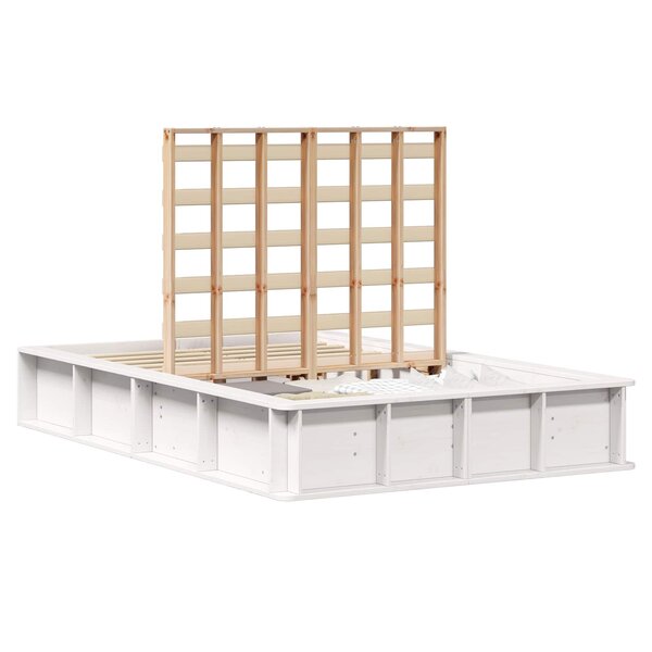 vidaXL Cadre de lit Blanc 120 x 200 cm Bois de pin massif