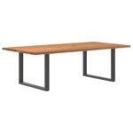 vidaXL Table à manger et bord naturel bois massif chêne rectangulaire