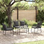 vidaXL Ensemble de salle à manger pour jardin 3 Pièces Noir et anthracite