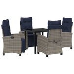 vidaXL Ensemble de salle à manger pour jardin 5 Pièces Gris polyrotin