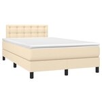 vidaXL Sommier à lattes de lit avec matelas crème 120x190 cm tissu