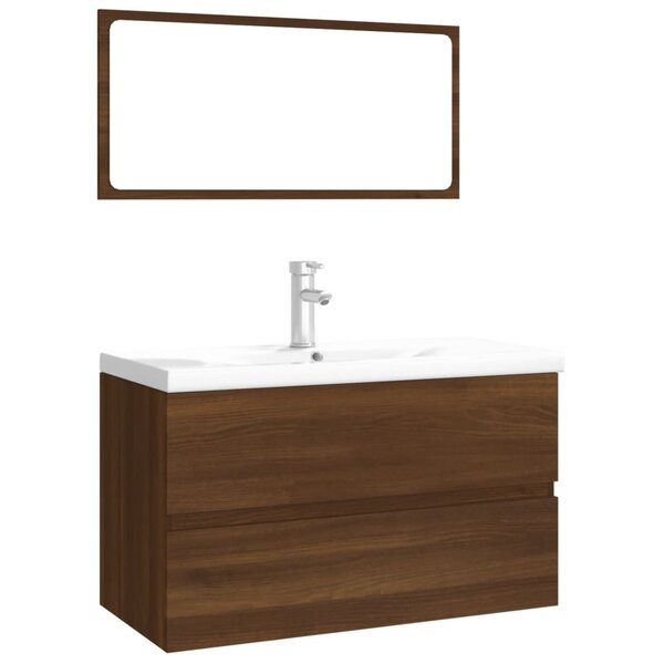 vidaXL Meubles de salle de bain Chêne marron Bois d'ingénierie