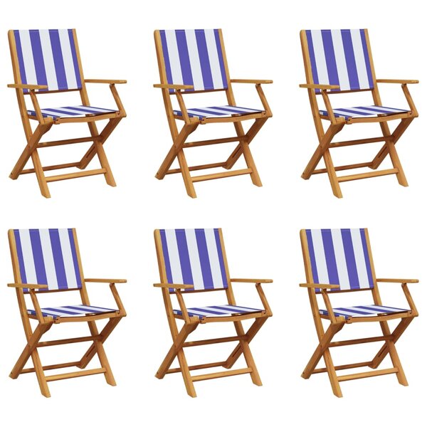 vidaXL Chaises de jardin pliantes lot de 6 tissu et bois massif