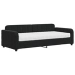 vidaXL Lit de jour avec matelas noir 90x200 cm velours