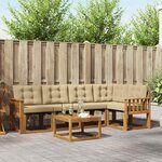vidaXL Ensemble de canapés d'extérieur 6 Pièces Naturel et Beige