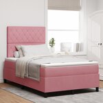 vidaXL Lit Box Spring avec Matelas & LED Rose 120x190 cm Velours
