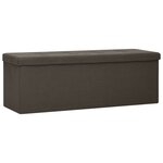 Banc banquette de rangement pliable 110 x 38 x 38 cm lin synthétique marron foncé 02_0010897