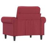 vidaXL Fauteuil Rouge bordeaux 60 cm Similicuir