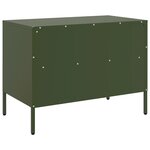 vidaXL Meuble TV vert olive 68x39x50 5 cm acier laminé à froid
