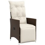 vidaXL Ensemble de salle à manger de jardin de 5 pièces avec coussins en poly rattan marron