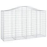 vidaXL Paniers à gabions arqués 9 Pièces 200x50x120/140 cm Fer galvanisé