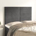 vidaXL Têtes de lit 4 Pièces Gris foncé 72x5x78/88 cm Velours
