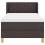 vidaXL Lit à ressorts avec matelas Marron foncé 190 x 90 cm Polyester