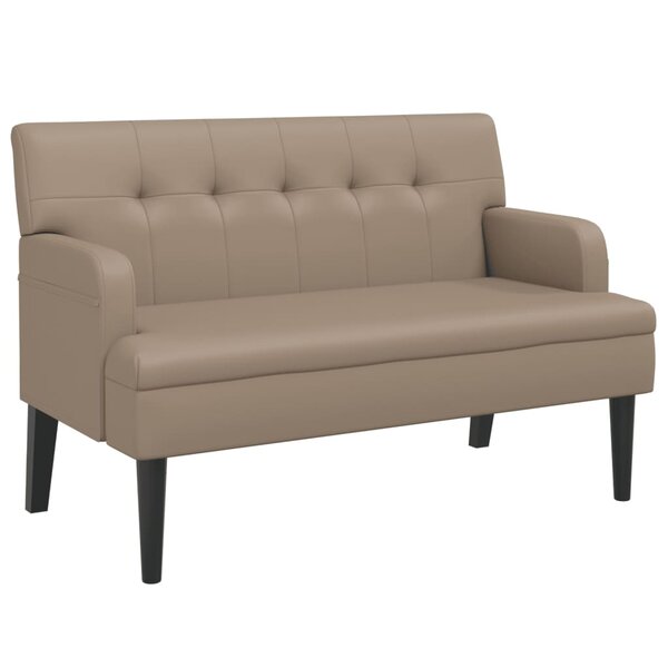 vidaXL Banc avec dossier cappuccino 112x65 5x75 cm similicuir