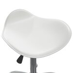 Chaise fauteuil siège de bureau informatique étude similicuir blanc 02_0023987