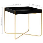 vidaXL Table d'appoint Noir et doré 38x38x38 5 cm MDF