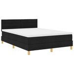 vidaXL Lit à Sommier avec Matelas Noir 140x200 cm en Tissu