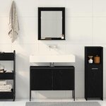 vidaXL Ensemble de mobilier de salle de bain avec stockage 2 Pièces Noir