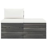 vidaXL Salon palette de jardin 2 Pièces avec coussins Bois de pin massif