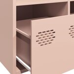 vidaXL Buffet rose 101 5x39x73 5 cm acier laminé à froid