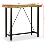 vidaXL Ensemble de bar 5 Pièces Bois massif recyclé et cuir véritable