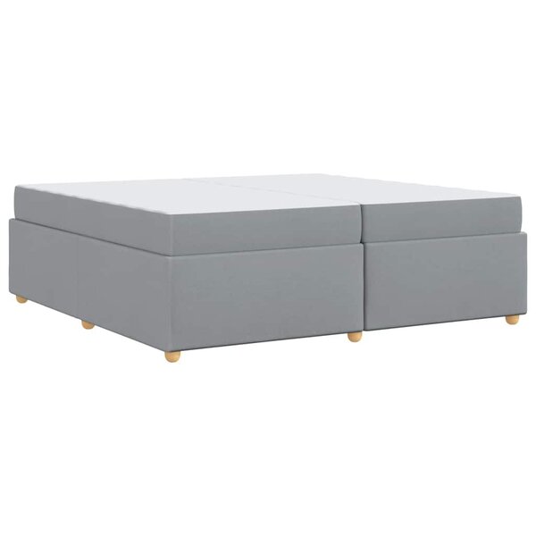 vidaXL Cadre de lit avec matelas Gris clair 200 x 200 cm tissu