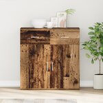 vidaXL Buffet avec tiroir Vieux bois 79 x 38 x 80 cm Bois d'ingénierie