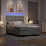 vidaXL Lit à ressort LED avec matelas Gris clair 140 x 200 cm Velours