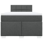 vidaXL Sommier à lattes de lit avec matelas Gris foncé 120x200cm Tissu