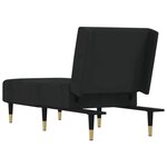 vidaXL Chaise longue noir velours