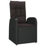 vidaXL Ensemble de salle à manger de jardin 5 pièces avec coussins Rattan poly noir