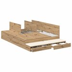 vidaXL Cadre de lit avec rangement avec tiroir Chêne artisanal 150 cm