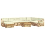 vidaXL Ensemble de canapés d'extérieur 9 pc Blanc et crème Polyester