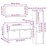 vidaXL Set de meubles de salle de bain avec tiroir 4 Pièces Chêne noir