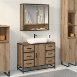 vidaXL Ensemble de mobilier de salle de bain 2 Pièces chêne artisanal