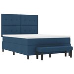 vidaXL Lit à ressorts avec tête de lit Bleu 140 x 190 cm tissu