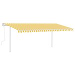 vidaXL Auvent manuel rétractable avec LED 5x3 m Jaune et blanc